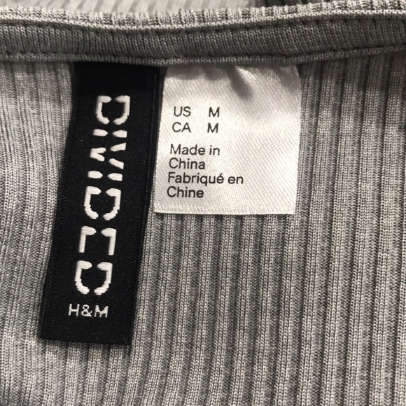 DIVIDED BY H&M WOMNE'S LONG SLEEVE PUFF SHOULDER DRESS GRAY SIZE MEDIUM - Picture 4 of 5